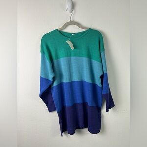 Pure Raw Cotton, Knitted on Handmachines and Hand-Dyed Color-block Sweater